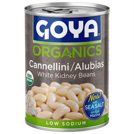 GOYA Organics Cannellini Beans, Low Sodium, 15.5 oz (4PACK)