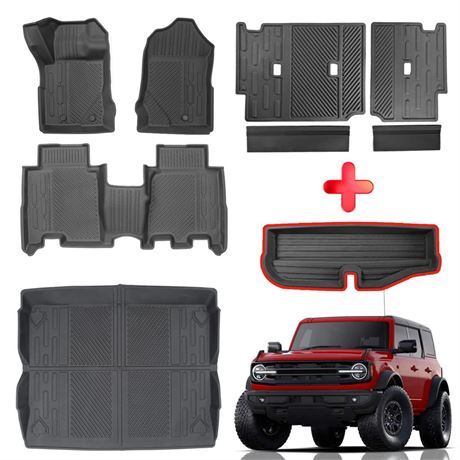 Mabett Interior Cover Mats for Ford Bronco Accessories 4-Door 2021 2022 2023