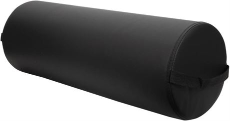 ForPro Jumbo Full Round Bolster Pillow, Black, Oil and Stain-Resistant, for
