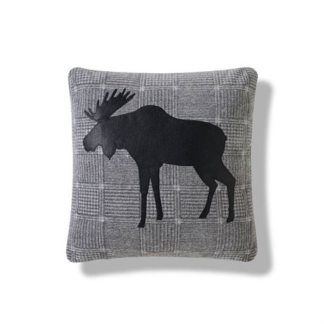 Cuddl Duds® Flannel Moose Throw Pillow, Granite Gray