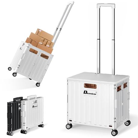 Folding Utility Cart, Portable Rolling Crate Handcart Collapsible Shopping