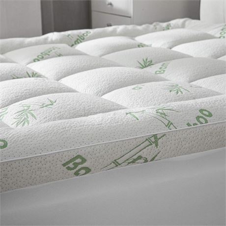 Cooling Mattress Topper - Queen Size | Plush Pad Mattress Topper for Back Pain