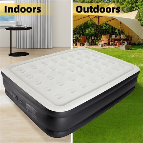 CONCETTA 18 Inch Queen Air Mattress with Built in Pump, 600LBS Weight Capacity