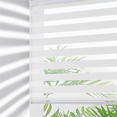 GENIMO Zebra Blinds for Windows, Dual Layer Roller Window Shades, Sheer Window