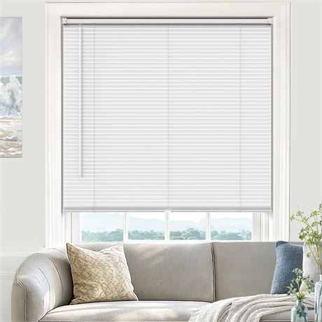 UNISHADES Blinds for Indoor Windows 1" Vinyl L-Shaped Slats Cordless Mini