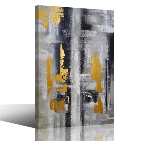 HKDGOKA Wall Art Canvas - Abstract Art Paintings Black and White Gray