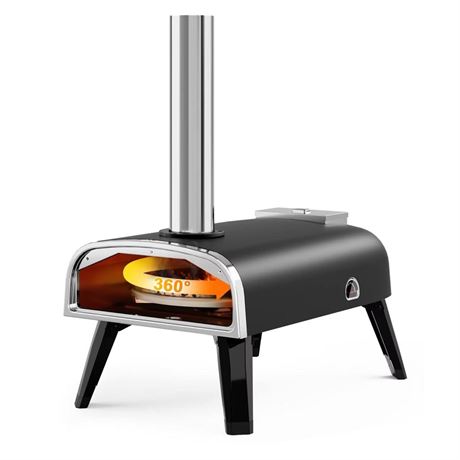 Outdoor Pizza Oven aidpiza 12" Wood Pellet Pizza Ovens With Rotatable Round