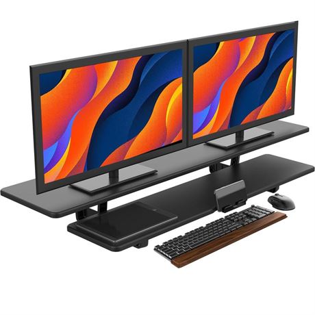 Dual Monitor Stand Riser, Monitor Stand for Desk, 2-Tier Monitor Riser for 2