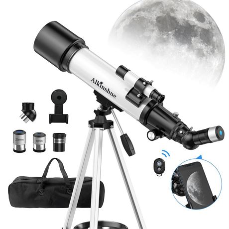 Telescope 70mm Aperture 600mm -Magnification 24-180X, Astronomical Portable