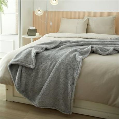 Your Zone Soft  Oversized Gray Throw Blanket for Kids  72  X 50