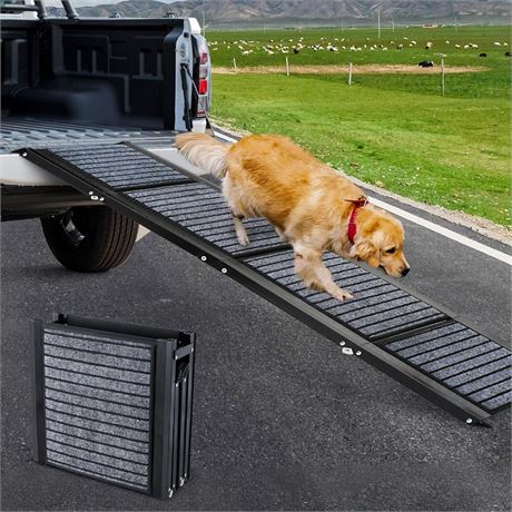 Longest 71" Dog Car Ramps Large Dogs,Foldable Dog SUV & Truck Ramp with
