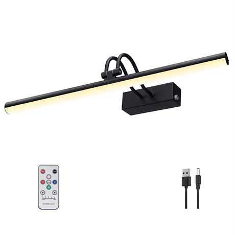 Picture Light, 16in Battery Operated Picture Lights for Paintings,Metal Remote