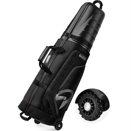 OutdoorMaster Golf Travel Bags for Airlines with Wheels and Hard Case Top,
