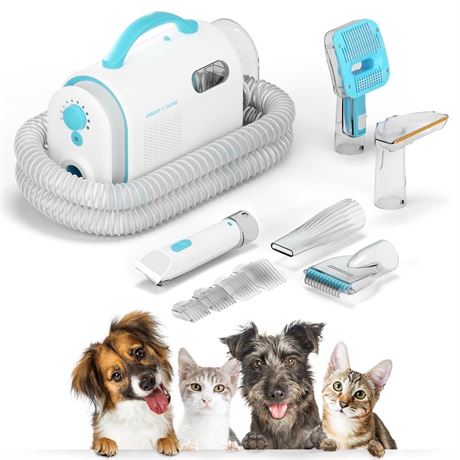 Uproot Clean Pet Grooming Vacuum Kit 7 in 1 - Cat & Dog Hair Vacuum Groomer