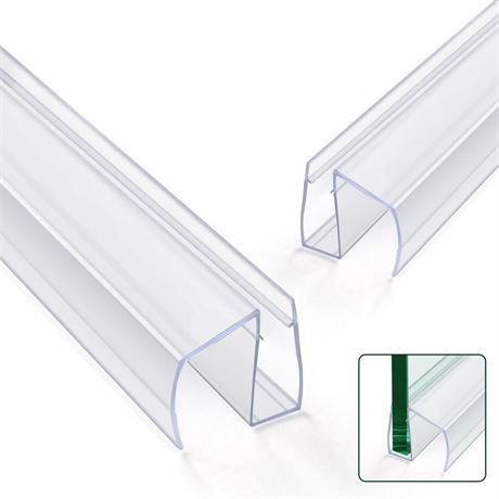 Shower Door Bottom Seal Strips 2PCS, 36 Inch Length PVC Clear Seal Strips with