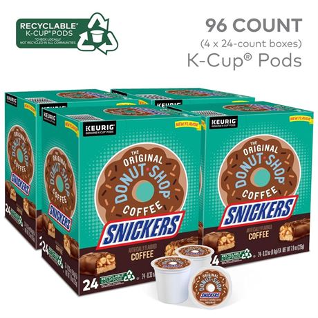 Pack of 4 The Original Donut Shop Snickers Coffee, Keurig Single Serve K-Cup