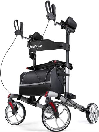 OasisSpace Upright Walker for Seniors - 10” Front Wheels Upright Rollator