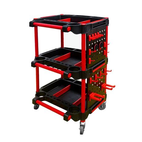 Rolling Utility Detailing Tool Cart Organizer,3 Tier Car Wash Detail Trolley