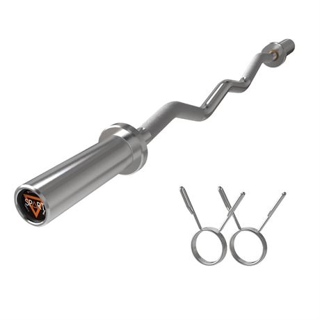 Olympic EZ Curl Bar, 47INCH/4FT Strength Training Curling Bar with Knurled