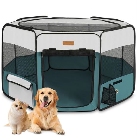 Dog Playpen, Portable Pet Play Pen for Cat, Puppies, Rabbits, Chickens,