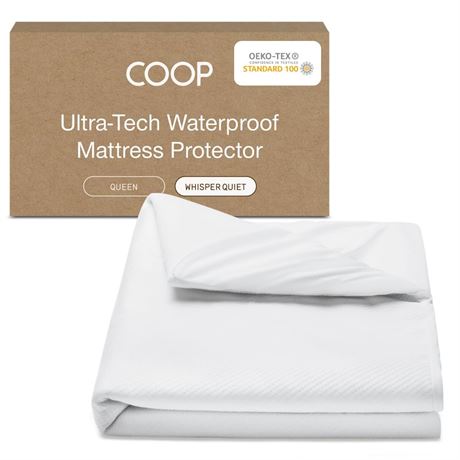 Coop Home Goods Ultra Tech Waterproof Mattress Protector Queen, Smooth Top