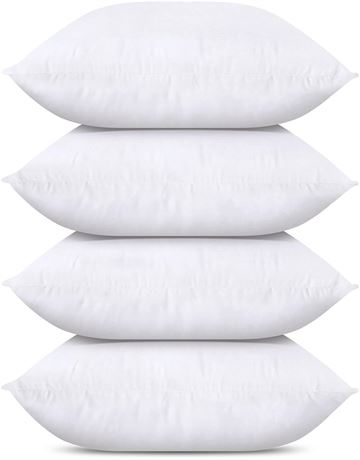 Utopia Bedding Throw Pillows (Set of 4, White), 20 x 20 Inches Pillows for