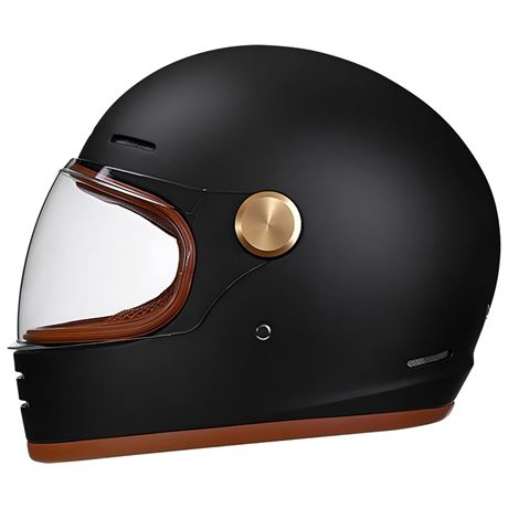 Retro Motorcycle Helmet for Adults?Vintage Full Face Helmet with Ventilation