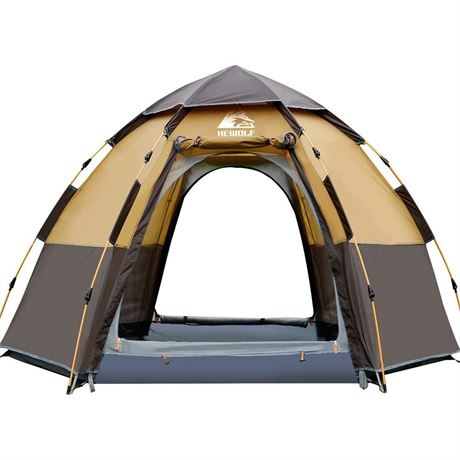 Hewolf Waterproof Instant Camping Tent - 2/3/4 Person Easy Quick Setup Dome