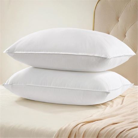 UNIKOME Ultra Soft Hotel Collection Luxury Bed Pillows - 100% Cotton King Size