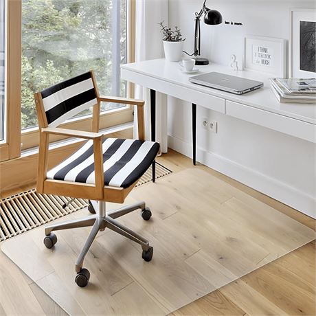 Azadx Office Chair Mat for Hard Floors 48 X 48, Clear PVC Hardwood Floor Mat,