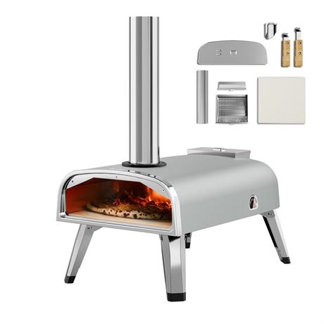 aidpiza Pizza Oven Outdoor 12" Wood Fired Pizza Ovens Pellet Pizza Stove for