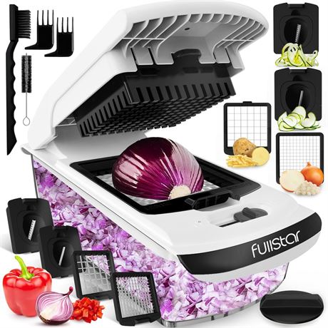 Fullstar Vegetable Chopper and Spiralizer - Food Chopper with Container, Fruit