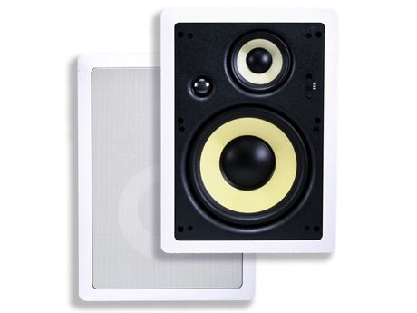 Monoprice 3-Way Fiber In-Wall Speakers - 8 Inch (Pair) With Removable And