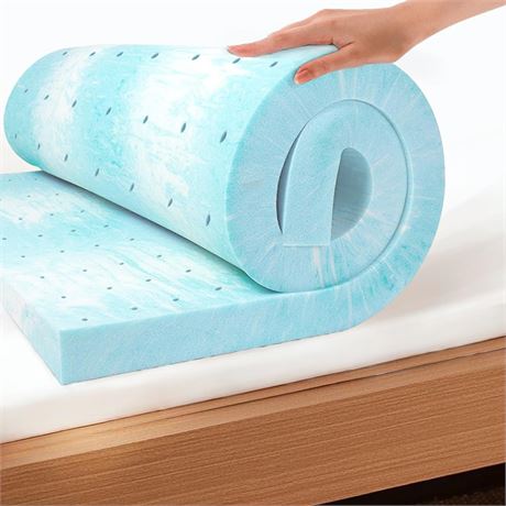 EGO Topper 2 Inch Twin Memory Foam Mattress Topper, Gel Foam Mattress Topper