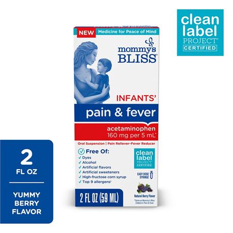 Mommy's Bliss Mommy’s Bliss Infant Pain and Fever Relief, Acetaminophen, Berry