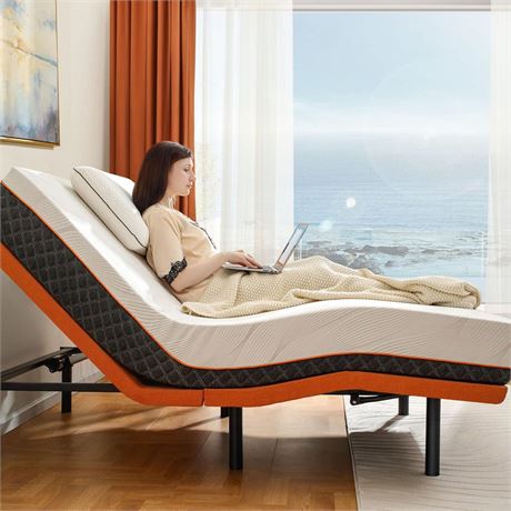 Queen Adjustable Bed Frame Base - Easy to Install in 5 Minutes, Massage,