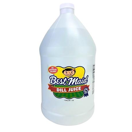 Best Maid Dill Pickle Juice, 1 gallon plastic jar, serving size 1 oz (28g),