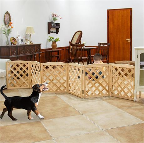 ​ZJSF Foldable Indoor Dog Gate for House Freestanding Folding Dog Gates Indoor