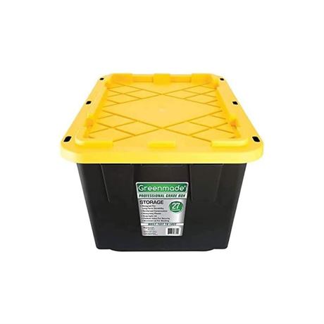 GREENMADE 27 Gallon Black & Yellow Storage Container (1-Pack)