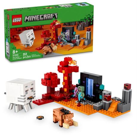 LEGO Minecraft The Nether Portal Ambush Adventure Set, Building Toy for Kids