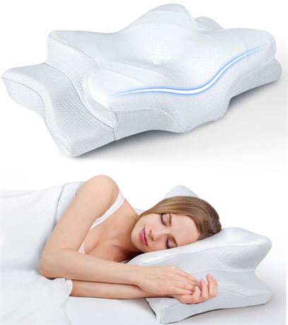 Ultra Pain Relief Cooling Pillow for Neck Support, Adjustable Cervical Pillow