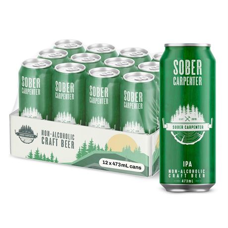 SOBER CARPENTER - IPA Beer (Craft), Delightful Non Alcoholic Beer for Any