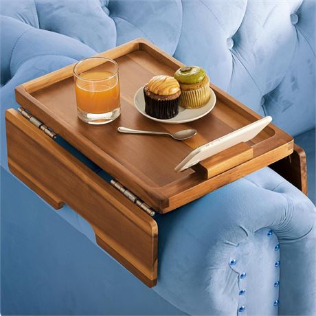 BLUEWEST Sofa Armrest Tray, Arm Table Sofa Arm Tray with Robust Large Grip Arm,