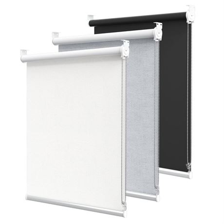 GENIMO 100% Blackout Blinds for Windows, Roller Shades for Indoor Windows,