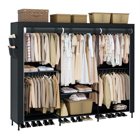 Portable Closet, 81.5 Inch Extra Large Capacity Wardrobe Closet with Cover,