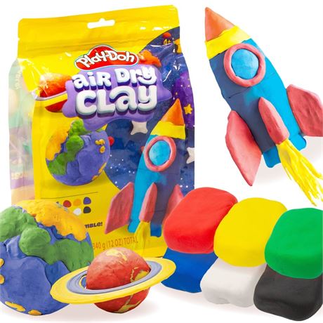 Play-Doh Brand Multicolored Air-Dry Clay, 6-Pack