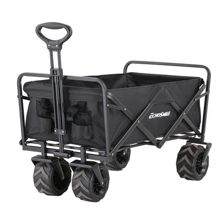 EchoSmile Wagon with Big Wheels, Heavy Duty 350 Lbs Capacity Collapsible For