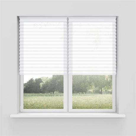 Foiresoft No Tools Pleated Fabric Shades, Temporary Window Blinds, No Drilling