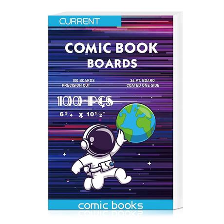 YSCare 100 Comic Book Boards,Current Size Comic Book Boards, Acid-Free Comic
