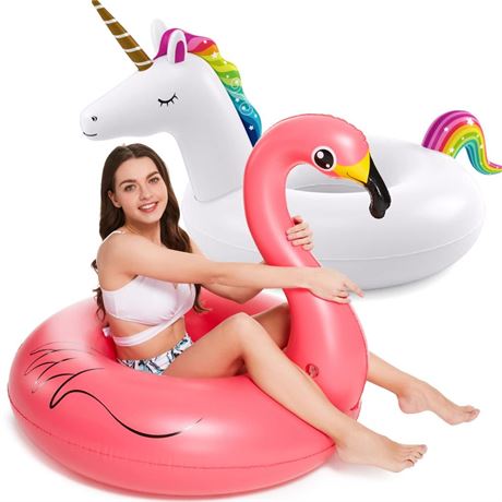OFFSITE Inflatable Unicorn Flamingo Pool Floats - Jasonwell 2 Pack Pool